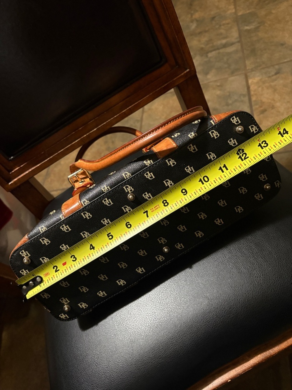 Dooney & Bourke Black and Tan Satchel - Picture 11 of 16